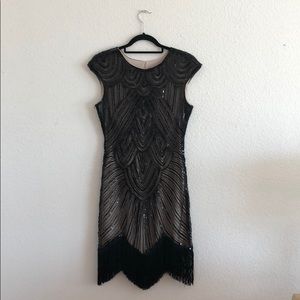 Roaring 20s Sequin Beaded Cocktail Dress